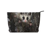 Trousse de maquillage de voyage en velours côtelé avec imprimé ours polaire pour femmes, mamans, filles, Opossum in Snow, Taille unique, Trousse de toilette