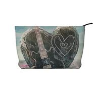 Trousse de maquillage de voyage en velours côtelé avec notes de musique pour femmes, mamans, filles, Love Rock, Taille unique, Trousse de toilette