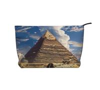 Trousse de maquillage de voyage en velours côtelé imprimé léopard rugueux pour femmes, mamans, filles, Pyramides d'Égypte., Taille unique, Trousse de toilette