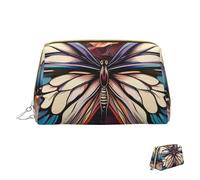 Trousse de maquillage de voyage étanche - Pochette de toilette portable à large ouverture - Motif dinosaure - Grande capacité - Pochette de toilette à fermeture éclair pour femme, Papillon Floral,
