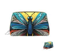Trousse de maquillage de voyage étanche - Pochette de toilette portable à large ouverture - Motif dinosaure - Grande capacité - Pochette de toilette à fermeture éclair pour femme, Imprimé tie-dye