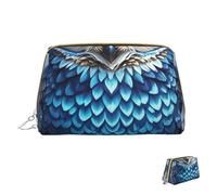 Trousse de maquillage de voyage étanche - Pochette de toilette portable à large ouverture pour poules et ferme - Grande capacité - Pochette de toilette à fermeture éclair pour femme, bleu/motifs