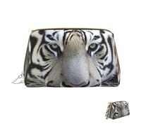 Trousse de maquillage de voyage étanche - Pochette de toilette portable à large ouverture pour poules et ferme - Grande capacité - Pochette de toilette à fermeture éclair pour femme, Tigre noir et
