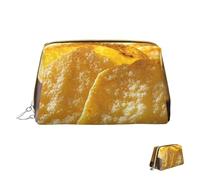 Trousse de maquillage de voyage étanche - Pochette de toilette portable large ouverte - Bonhomme de neige sur la plage - Grande capacité - Pochette de toilette à fermeture éclair pour femme, Chips de