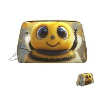 Trousse de maquillage de voyage étanche, pochette de toilette portable large ouverte, jolie abeilles, miel, grande capacité, pochette de toilette à fermeture éclair pour femme, Miel abeilles