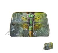 Trousse de maquillage de voyage étanche, pochette de toilette portable large ouverte, motif bonhomme de neige, grande capacité, trousse de toilette pour femme, Bijou libellule, Taille unique