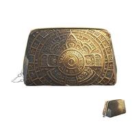 Trousse de maquillage de voyage étanche, pochette de toilette portable large ouverte, motif bonhomme de neige, grande capacité, trousse de toilette pour femme, Calendrier maya fin du monde, Taille