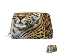 Trousse de maquillage de voyage étanche, pochette de toilette portable large ouverte, motif bonhomme de neige, grande capacité, trousse de toilette pour femme, imprimé léopard, Taille unique