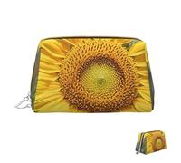 Trousse de maquillage de voyage étanche, pochette de toilette portable large ouverte, motif bonhomme de neige, grande capacité, pochette à fermeture éclair, trousse de toilette pour femme, Tournesol
