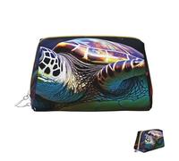 Trousse de maquillage de voyage étanche - Pochette de toilette portable large ouverte - Un requin nage dans la mer - Organiseur de maquillage de grande capacité avec fermeture éclair - Trousse de
