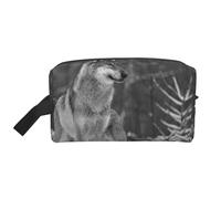 Trousse de Maquillage de Voyage Grande capacité à imprimé Loup Sauvage pour Femme