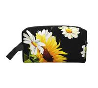 Trousse de Maquillage de Voyage Grande capacité à imprimé tournesols et Camomille pour Femme