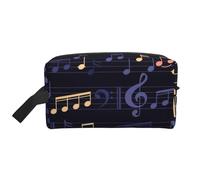 Trousse de Maquillage de Voyage Grande capacité à Motif Musical sans Couture pour Femme