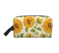 Trousse de Maquillage de Voyage Grande capacité à Motif Tournesol dessiné pour Femme