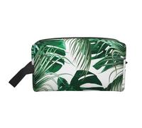 Trousse de Maquillage de Voyage Grande capacité avec Feuilles de Palmier Vertes Tropicales et Feuilles de Jungle pour Femme