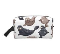 Trousse de Maquillage de Voyage Grande capacité avec Illustration de phoques et otarie
