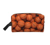 Trousse de Maquillage de Voyage Grande capacité avec Motif Ballon de Basket Orange pour Femme