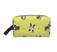 Trousse de Maquillage de Voyage Grande capacité avec Motif de Chien Boston Terrier pour Femme