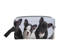 Trousse de Maquillage de Voyage Grande capacité avec Motif de Chiots bouledogues français Mignons pour Femme