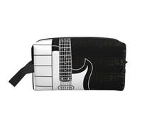 Trousse de Maquillage de Voyage Grande capacité avec Notes de Guitare et portées