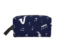 Trousse de Maquillage de Voyage Grande capacité avec Notes de Musique et Saxophones pour Femme
