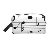 Trousse de Maquillage de Voyage Grande capacité avec Notes de Musique Noires et échelles pour Femme