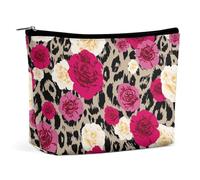 Trousse de Maquillage de Voyage, Grande capacité, Motif Animal, Rose, Fleurs, guépard, léopard, imprimé Floral, Trousse de Toilette Portable étanche, Sac fourre-Tout pour Femme au Design esthétique