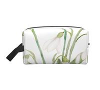 Trousse de Maquillage de Voyage Grande capacité, Motif Aquarelle botanique, Motif Perce-Neige, pour Femme