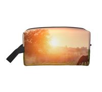 Trousse de Maquillage de Voyage Grande capacité Motif Cheval au crépuscule