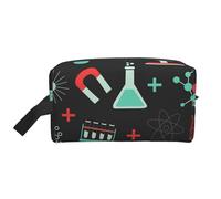 Trousse de Maquillage de Voyage Grande capacité, Motif Chimie Verte et Science, pour Femme