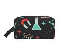 Trousse de Maquillage de Voyage Grande capacité, Motif Chimie Verte et Science, pour Femme