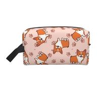 Trousse de Maquillage de Voyage Grande capacité Motif Corgis de Dessin animé