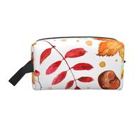 Trousse de Maquillage de Voyage Grande capacité, Motif Feuilles botaniques d'automne, pour Femme
