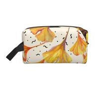 Trousse de Maquillage de Voyage Grande capacité, Motif Feuilles de Ginkgo, Couleurs d'automne, pour Femme
