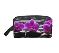 Trousse de Maquillage de Voyage Grande capacité, Motif Fleur d'orchidée Violette, pour Femme