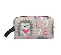 Trousse de Maquillage de Voyage Grande capacité Motif hérisson avec cœur