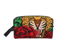 Trousse de Maquillage de Voyage Grande capacité Motif léopard et Roses pour Femme