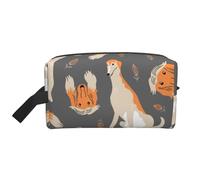 Trousse de Maquillage de Voyage Grande capacité, Motif lévrier Afghan Mignon, pour Femme