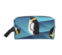 Trousse de Maquillage de Voyage Grande capacité, Motif Pingouin polygone Abstrait, pour Femme