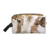 Trousse de Maquillage de Voyage Grande capacité, Motif Vache Aquarelle Mignonne, pour Femme