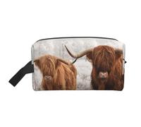 Trousse de Maquillage de Voyage Grande capacité Motif Vache écossaise pour Femme