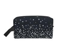 Trousse de Maquillage de Voyage Grande capacité, Noire, argentée et Scintillante, pour Femme