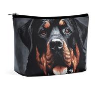 Trousse de maquillage de voyage grande capacité pour femme - Étanche - Portable - Sac de rangement tendance et moderne - Triangles imprimés, Cool Rottweiler Dog Art, Taille unique