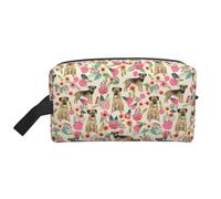 Trousse de Maquillage de Voyage Grande capacité pour Femme, Motif Border Terrier, Motif Floral Vintage