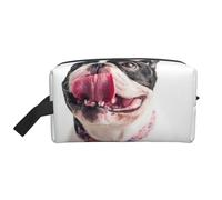 Trousse de Maquillage de Voyage Grande capacité pour Femme, Motif Bouledogue français, Motif Chien Curieux et Heureux