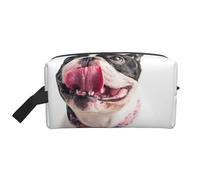 Trousse de Maquillage de Voyage Grande capacité pour Femme, Motif Bouledogue français, Motif Chien Curieux et Heureux