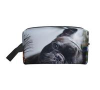 Trousse de Maquillage de Voyage Grande capacité pour Femme, Motif bouledogues français, Chiens Noirs