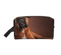 Trousse de Maquillage de Voyage Grande capacité pour Femme, Motif Chien Boxer couché