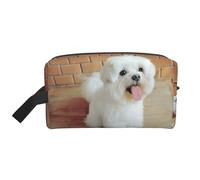 Trousse de Maquillage de Voyage Grande capacité pour Femme, Motif Chien Maltais