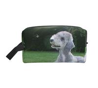 Trousse de Maquillage de Voyage Grande capacité pour Femme, Motif Chiens drôles et poilus de Bedlington Terrier